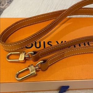 Louis Vuitton Brown Leather Strap with Gold Hardware